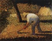 Georges Seurat The Peasant Hoe Soil oil
